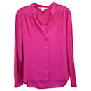 Diane Von Furstenberg Button-Up-Hemd aus rosa Seide