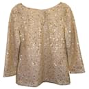 Moschino Sequined Long-Sleeve Top in Gold Polyamide