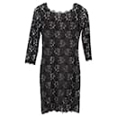 Diane Von Furstenberg Sheath Dress in Black Cotton Lace