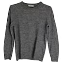 Ami Paris Long Sleeve Sweater in Grey Wool
