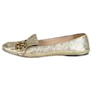 Gold GG Marmont fringed ballet flats - size EU 37 - Gucci