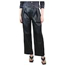 Black pleated faux leather trousers - size UK 8 - Mother