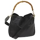 GUCCI Bamboo Hand Bag Leather 2way Black 001 1705 1638 auth 67229 - Gucci