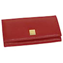 CELINE Wallet Leather Red Auth 68033 - Céline