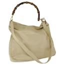 GUCCI Bamboo Shoulder Bag Leather Outlet 2way Cream 001 8577 1998 auth 68062 - Gucci