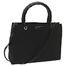 GUCCI Bamboo Hand Bag Canvas 2way Black 002 1016 Auth ep3572 - Gucci