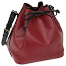 LOUIS VUITTON Epi Petit Noe Shoulder Bag bicolor Black Red M44172 auth 67966 - Louis Vuitton