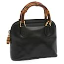 GUCCI Bamboo Hand Bag Leather Black Auth 68308 - Gucci