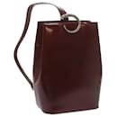CARTIER Shoulder Bag Leather Wine Red Auth bs12453 - Cartier