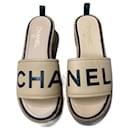 Chanel mules cork leather
