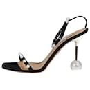 Black suede crystal-embellished sandal heels - size EU 39 - Aquazzura
