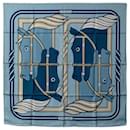 Bufanda de seda azul cuadrige de Hermes - Hermès
