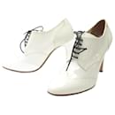 NEW CHANEL G SHOES33057 38 WHITE PATENT LEATHER HEELED ANKLE BOOTS - Chanel