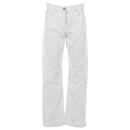 Jeans Valentino de cintura alta com perna larga em algodão branco - Valentino Garavani