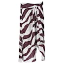 Isabel Marant Rebeca Asymmetrical Maxi Skirt in White and Brown Viscose