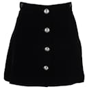 Miu Miu Buttoned Mini Skirt in Black Velvet