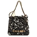 Chanel Camelia Chanel 22 Bolso Hobo Bolso de hombro de algodón en buen estado