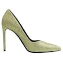 Gold Glitter Pointed Toe Heels - Saint Laurent