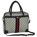 GUCCI GG Supreme Sherry Line Hand Bag PVC 2way Navy Red 904 02 015 auth 68271 - Gucci