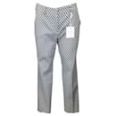Peserico Easy Bianco / Pantaloni in cotone con stampa a pois grigi - Autre Marque