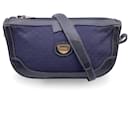 Bolso de hombro de cuero de lona con monograma azul marino vintage - Gucci