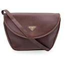 Vintage Brown Leather Messenger Shoulder Bag - Yves Saint Laurent
