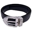 Black Taiga Silver Metal Buckle Classic Belt Size 85/34 - Louis Vuitton