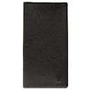 Louis Vuitton Black Taiga Portefeuille Brazza Bi-fold Long Wallet