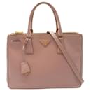Bolso satchel con cremallera forrado en rosa Saffiano Lux Galleria de Prada