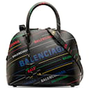 Balenciaga Bolso satchel con asa superior Ville S con logotipo negro