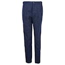 Pantaloni Burberry slim fit con piega sul davanti in tweed in lana blu navy