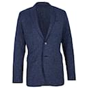 Burberry Slim Fit Flecked Twill Jacket in Navy Blue Wool