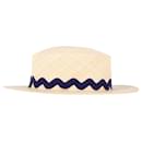 Maison Michel Straw Fedora Hat in Beige Raffia