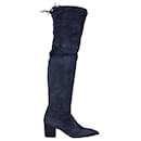 Stivali al ginocchio Stuart Weitzman Tieland in pelle scamosciata blu navy