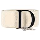 Dior Cannage Belt in Cream Leather
