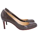 Christian Louboutin Simple 70 Pumps in Grey Patent Calf Leather