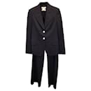 Michael Kors Blazer and Pants Suit Set in Black Cotton Wool