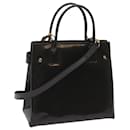 GUCCI Hand Bag Patent leather 2way Black 000 1118 0503 auth 68636 - Gucci