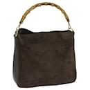 GUCCI Bamboo Hand Bag Suede Brown 001 1705 1638 auth 68059 - Gucci