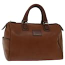 Burberrys Boston Bag Leather Brown Auth hk1146 - Autre Marque