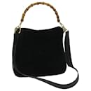 GUCCI Bamboo Hand Bag Suede 2way Black 001 1014 1638 auth 68060 - Gucci