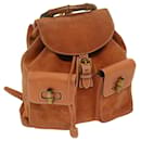 GUCCI Bamboo Backpack Suede Leather Orange 003 2058 0016 auth 67685 - Gucci