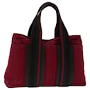 HERMES Toroca Horizont Einkaufstasche Canvas Rot Auth bs12548 - Hermès