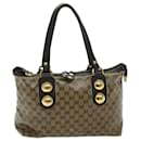 GUCCI GG Canvas Tote Bag Coated Canvas Beige Brown Auth 68867 - Gucci