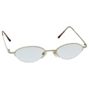 CHANEL Brille Metall Beige CC Auth bs11257 - Chanel