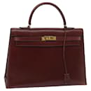 hermes kelly 35 Hand Bag Leather Bordeaux Auth 68891 - Hermès