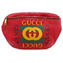 Riñonera de cuero con logo rojo de Gucci