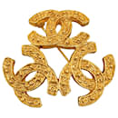 Chanel Gold Triple CC Brooch