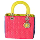 Dior Tricolor Quilted Lambskin Medium Lady Dior Bag