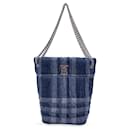 Blue Quilted Denim Small Lola Bucket Shoulder Bag Tote - Burberry
